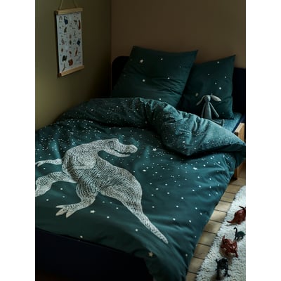 Parure housse de couette + taie d'oreiller avec détails phosphorescents GRAPHIC DINO VERTBAUDET