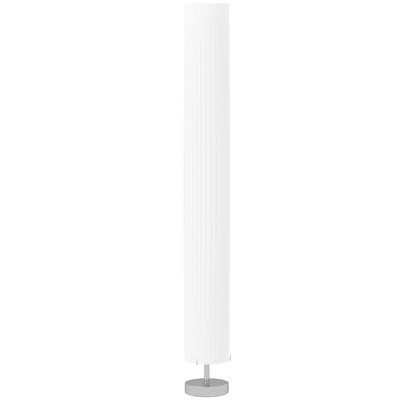 Lampadaire colonne sur pied design H.120 cm acier inox tissu blanc HOMCOM