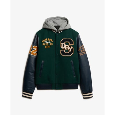 Bomber à capuche et écusson College SUPERDRY