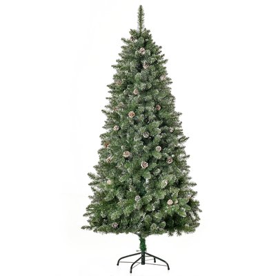 Sapin de Noël artificiel Nordmann aspect enneigé pommes de pin HOMCOM