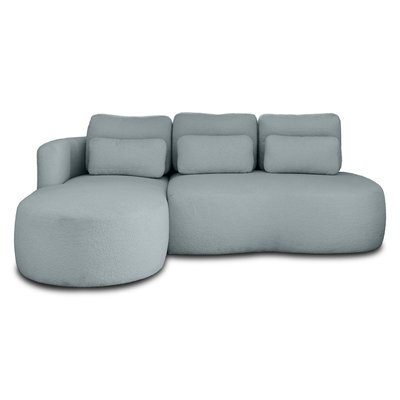 Canapé d'Angle Convertible en Tissu bouclette 4 places - MAHINA LISA DESIGN