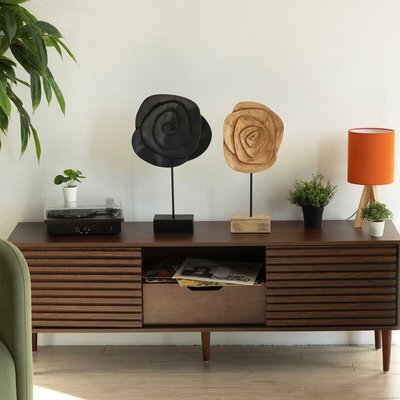 Декор для интерьера деревянный, фигурка цветок из манго SO'HOME