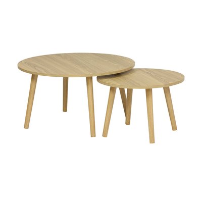 Tables gigognes vintage rondes décor bois NEPAL SWEEEK