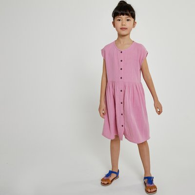 Robe sans manches boutonnée en gaze de coton LA REDOUTE COLLECTIONS