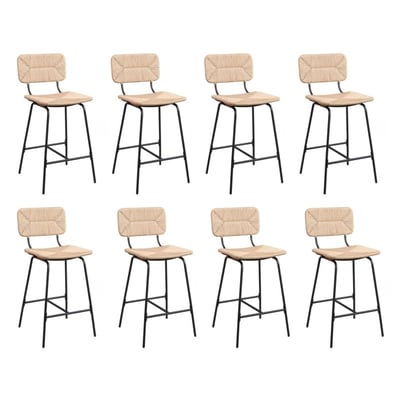 Lot de tabourets de bar et d'ilot en métal et assise rotin 65cm TIDRA|Lot de 8 | Lot de 8 MOB IN