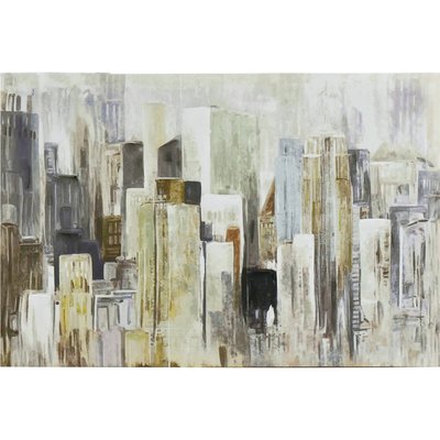 Tableau urbain abstrait peinture sur toile décorative RECOLLECTION