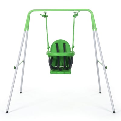 Balançoire pour enfants Acier Vert OUTSUNNY