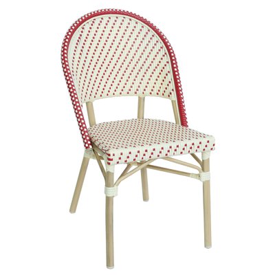 Chaise de terrasse bistrot parisien en aluminium et rotin, MARAIS OVIALA