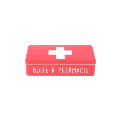 Boîte à Pharmacie en Métal Rouge et Croix Blanche WADIGA