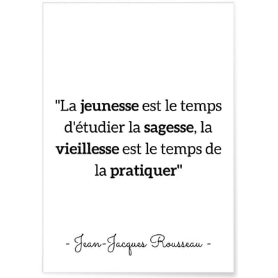 Affiche Rousseau : 'La jeunesse est le temps d'étudier' L'AFFICHERIE