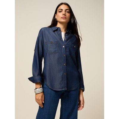 Chemise réalisée en effet denim OLTRE
