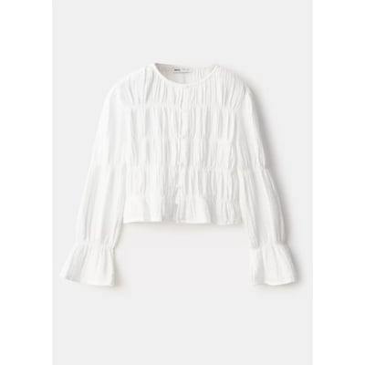 Chemise froncée en coton MANGO KIDS