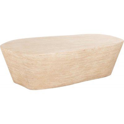 Table de café design faux travertin RECOLLECTION