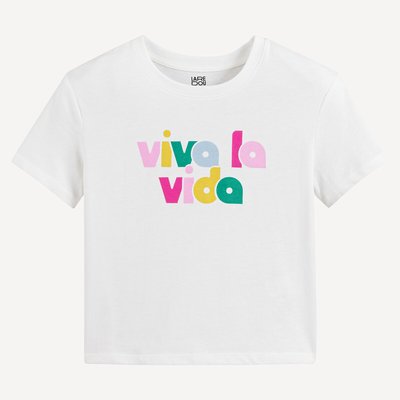 T-shirt de mangas curtas com mensagem LA REDOUTE COLLECTIONS