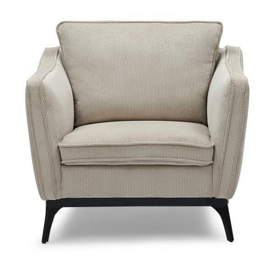 Fauteuil velours côtelé beige ZAGO