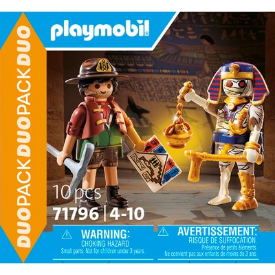 Duo : Chasseur de trésors, momie et accessoires PLAYMOBIL