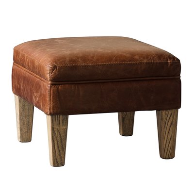 Derby Vintage Leather Brown Stool SO'HOME