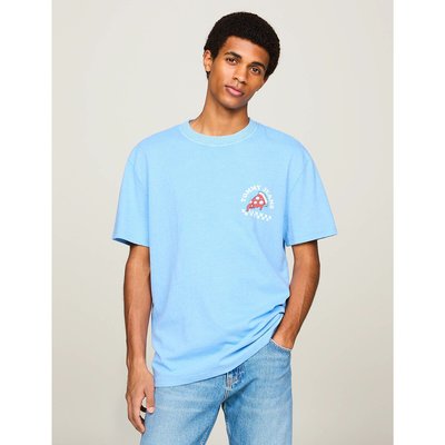 T-shirt direita com logótipo à frente e atrás TOMMY JEANS