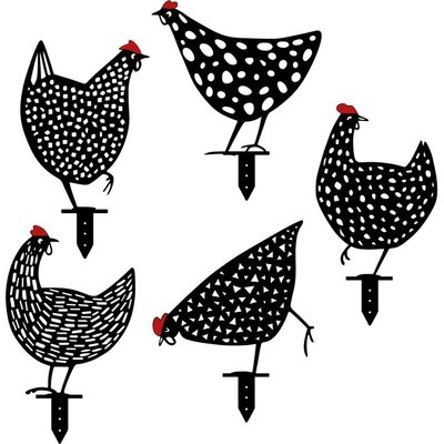 Animaux décoratifs en métal Garden Poules HANAH HOME
