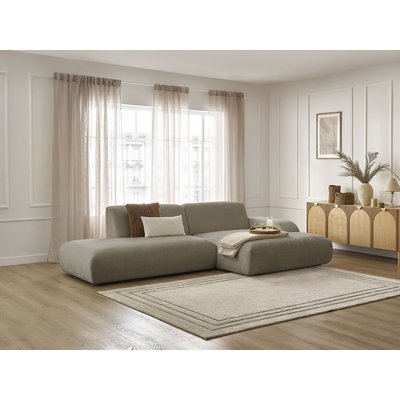 Canapé d'angle fixe 3 places en tissu texturé, SIRIUS BOBOCHIC