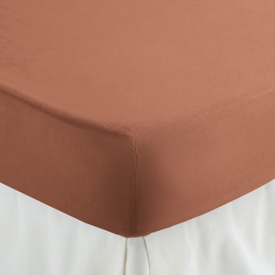 Drap housse en percale de coton, 80 fils, bonnet 35 cm, Scenario LA REDOUTE INTERIEURS