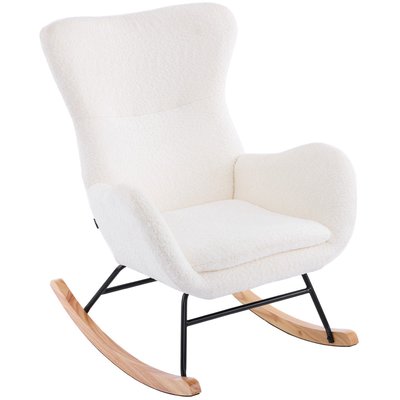 Rocking-chair en tissu bouclé - BEA HOMIFAB