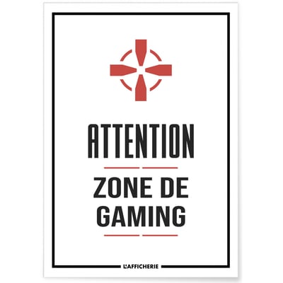 Affiche Zone de Gaming L'AFFICHERIE