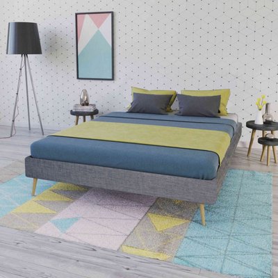 Lit en bois et tissu TERRE DE NUIT