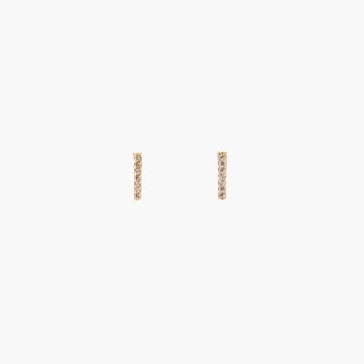Puces d'oreilles dorées serties de zircon - argent garanti 925 BALABOOSTE