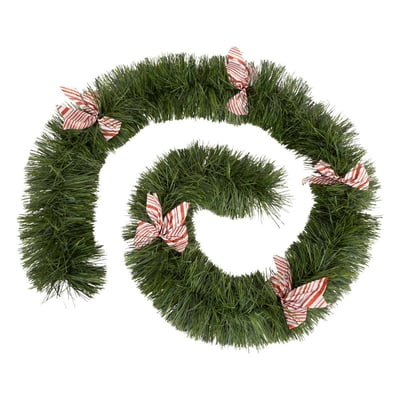 Guirlande boa nœuds roses 20 cm x 2,7m plis vert FEERIC LIGHTS & CHRISTMAS