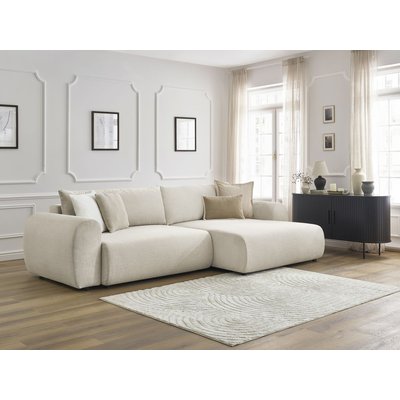 Canapé d'angle convertible 4 places en tissu lisse, LUCIEN BOBOCHIC