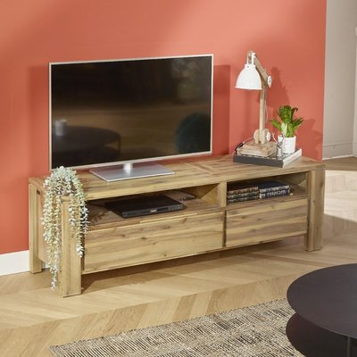 Meuble tv 2 tiroirs en acacia ENZO ROBIN DES BOIS