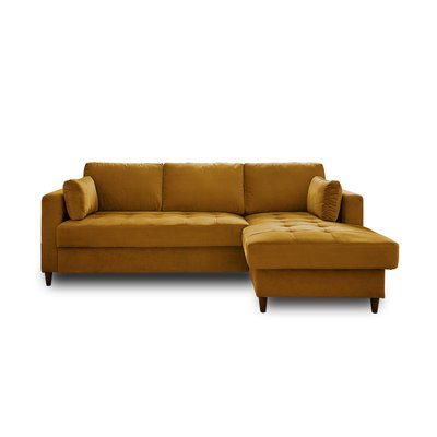 Canapé d'Angle Convertible en Velours 4 places - ANNA LISA DESIGN