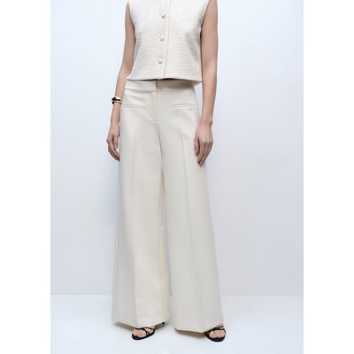 Pantalon wideleg taille normale à poches MANGO