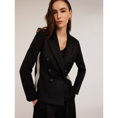 Veste blazer en néoprène avec bande latérale à rayures de couleur contrastante MOTIVI