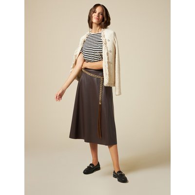 Jupe midi en tissu enduit OLTRE