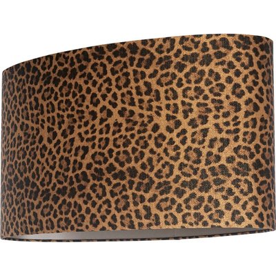 Abat jour ovale motif léopard style vintage ambiance chaleureuse RECOLLECTION