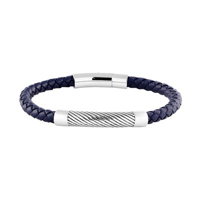 Bracelet en acier et cuir LES HAUBANS