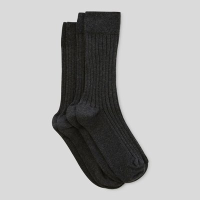 Lot de 2 chaussettes à côtes en fil d'écosse en coton MONOPRIX