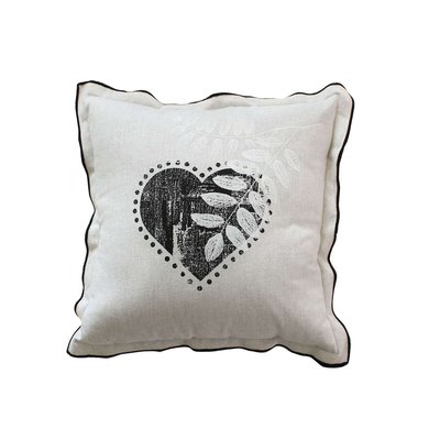 Coussin imprimé cœurs Epicéa TOILINUX