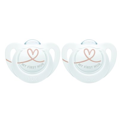 Lot de 2 Sucettes Nuk expert Starline Silicone 0-2m My Love NUK
