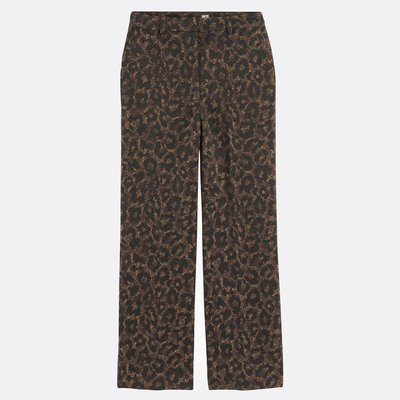 Pantalon droit taille haute, jacquard léopard LA REDOUTE COLLECTIONS