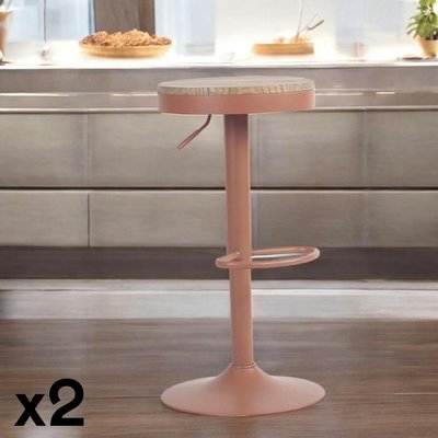 Tabouret de bar réglable métal terracotta (lot de 2) LEEDS PIER IMPORT