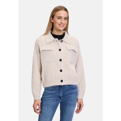 Cardigan en maille d'hiver à poche-poitrine plaquée AMBER & JUNE