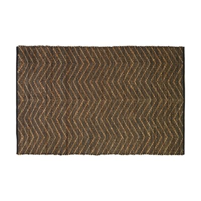 Tapis en jute et coton naturels Zig-zag Naturel et marron - 120 x 180 cm AUBRY GASPARD