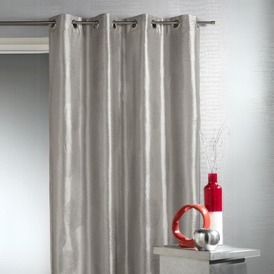 Rideau ameublement en Taffetas imprimé Argent HOME MAISON