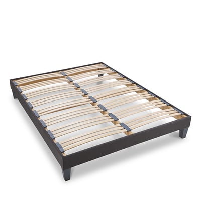 Sommier à lattes en bois Kit15 200x220 cm Coloris Gris anthracite Livré en kit BELLECOUR
