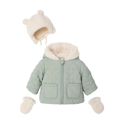 Doudoune avec bonnet et moufles VERTBAUDET
