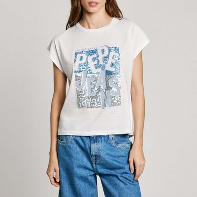 T-Shirt Avec Maxi Logo Imprimé PEPE JEANS