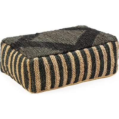 Pouf rectangulaire tissé  naturel style ethnique élégant RECOLLECTION